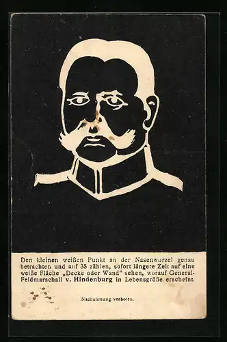 AK Optische Täuschung mit Paul von Hindenburg