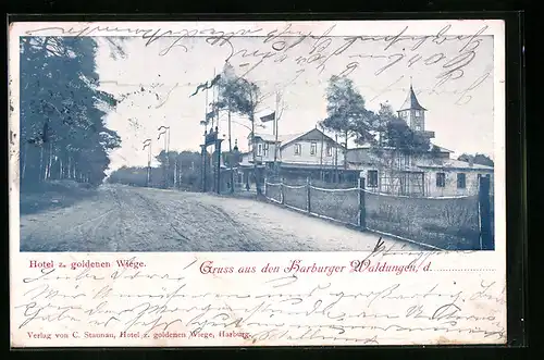 AK Harburg, Hotel zur goldenen Wiege in den Harburger Waldungen