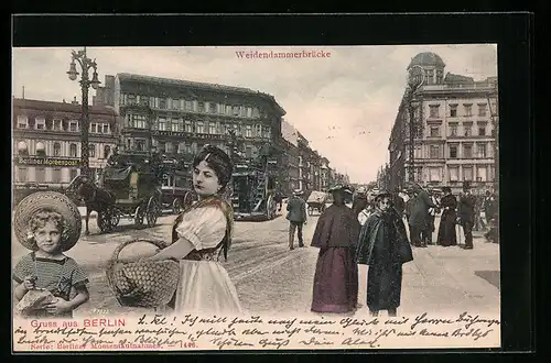 AK Berlin, Weidendammerbrücke mit Berliner Morgenpost und Berliner Tageblatt