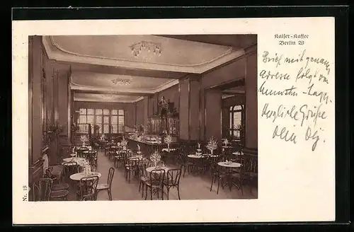 AK Berlin, Cafe Kaiser, Friedrichstr. 178, Innenansicht