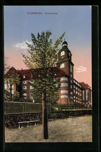 AK Flensburg, Ansicht vom Gymnasium