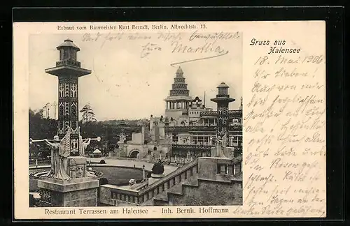 AK Berlin-Halensee, Restaurant Terrassen am Halensee, Inh.: Bernh. Hoffmann