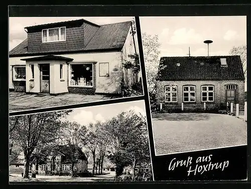 AK Hoxtrup, Ortsansichten mit Geschäftshaus
