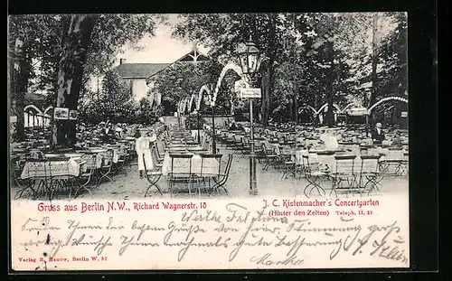 AK Berlin, J.C. Kistenmacher`s Concertgarten, Richard-Wagnerstrasse 10