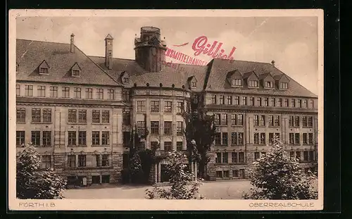 AK Fürth i. B., Ansicht Oberrealschule