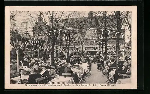 AK Berlin, Gasthaus Kronprinzenzelt, Inh. Franz Diesner