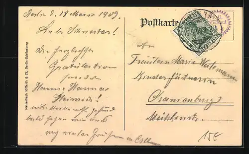 AK Berlin, Gasthaus Schultheiss-Zelt 3, Ferd. Möller