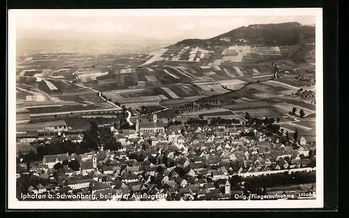 AK Iphofen a. Schwanberg, Ortsansicht vom Flugzeug aus