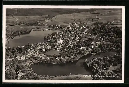 AK Waldsee i. Württ., Ortsansicht vom Flugzeug aus
