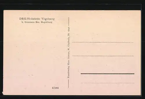 AK Gommern /Magdeburg, DRK-Heilstätte Vogelgesang