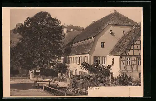 AK Detwang, Ortspartie mit Wohnhäusern