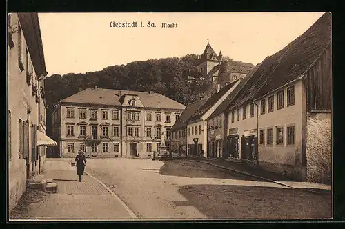 AK Liebstadt i. Sa., Partie vom Markt