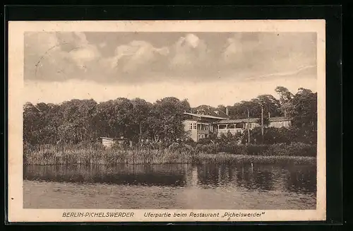 AK Berlin-Pichelswerder, Uferpartie beim Restaurant Pichelswerder