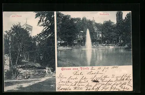 AK Fürth, Alte Feste, Stadtpark