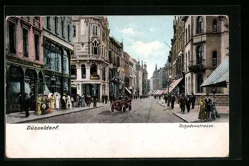 AK Düsseldorf, Geschäfte in der Schadowstrasse
