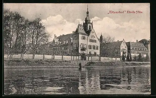 AK Eltville a. Rhn., Eltzerhof am Ufer