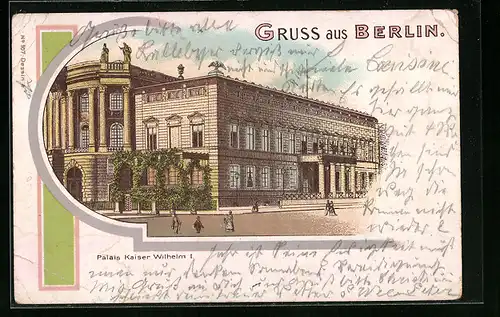 Lithographie Berlin, Palais Kaiser Wilhelm I