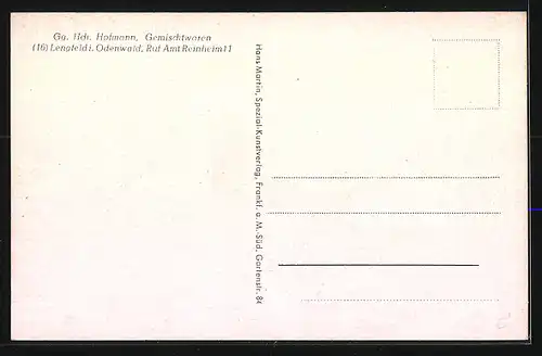 AK Lengfeld i. Odenwald, Teilansicht und Gemischtwarengeschäft Gg. Hch. Hofmann