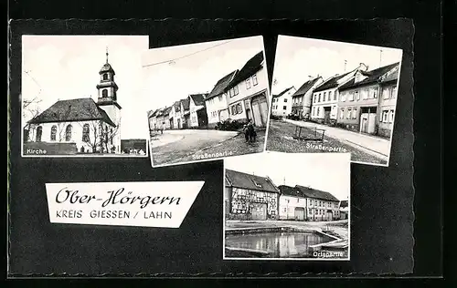 AK Ober-Hörgern, Kirche, Strassenpartie, Ortspartie