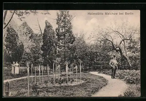 AK Malchow b. Berlin, Heimstätte, Grünanlage