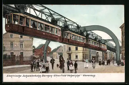 AK Barmen-Elberfeld-Vohwinkel, Viererzug der elektrischen Schwebebahn