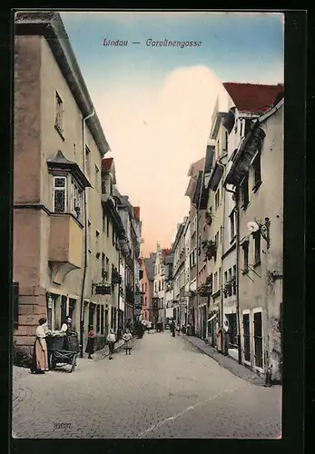 AK Lindau, Strassenpartie Carolinengasse