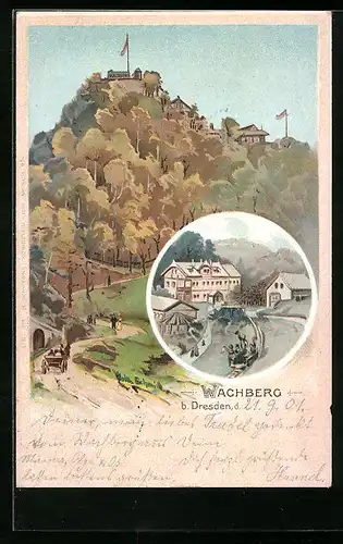 Lithographie Dresden-Wachwitz, Wachberg