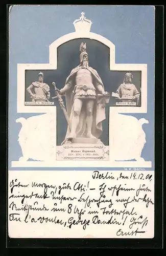 Präge-AK Berlin, SkulpturenK aiser Sigmund, Bernd Ryke, Lippold v. Bredow