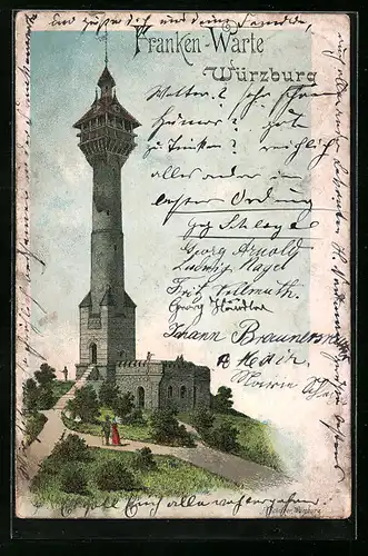 Künstler-AK Würzburg, Franken-Warte