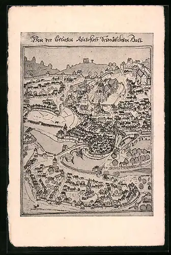 AK Schwäbisch Hall, Altertümliche Stadtkarte