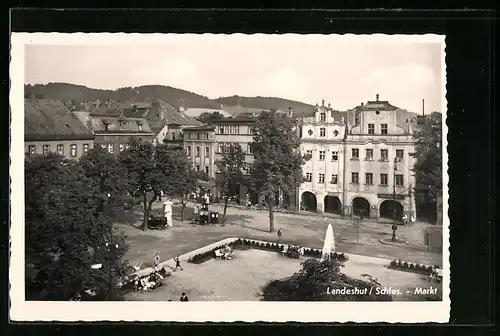 AK Landeshut /Schles., Markt aus der Vogelschau