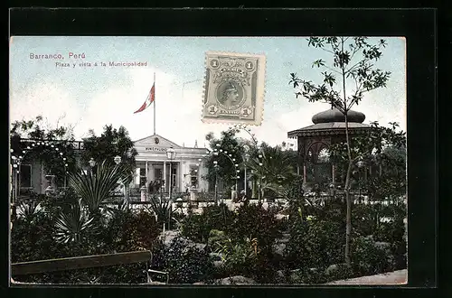 AK Barranco, Plaza y vista a la Municipalidad