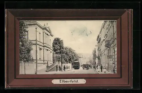 AK Elberfeld, Strassenbahn in der Innenstadt