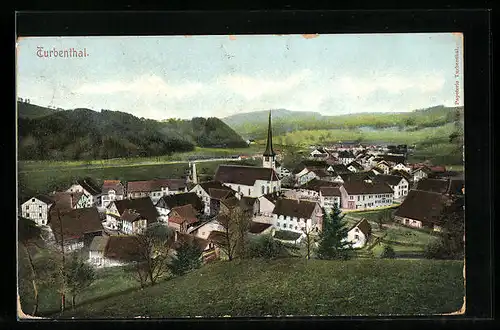 AK Turbenthal, Ortsansicht mit Kirche