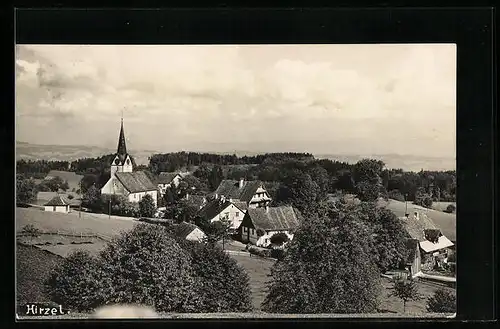 AK Hirzel, Teilansicht mit Kirche