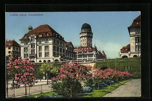 AK Zürich, Blick auf die Uraniastrasse