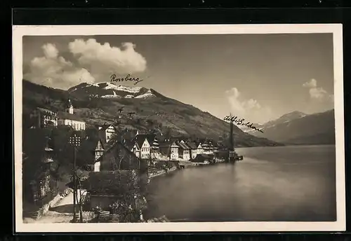 AK Walchwil, Teilansicht mit Rossberg