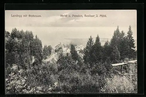 AK Degersheim, Hotel Pension J. Möhl, Blick auf Bodensee