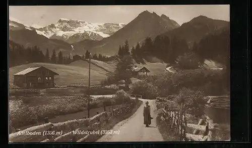 AK Adelboden, Strassenpartie mit Wildstrubel