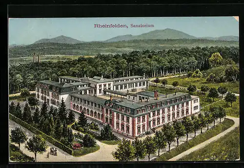 Künstler-AK Rheinfelden, Sanatorium aus der Vogelschau