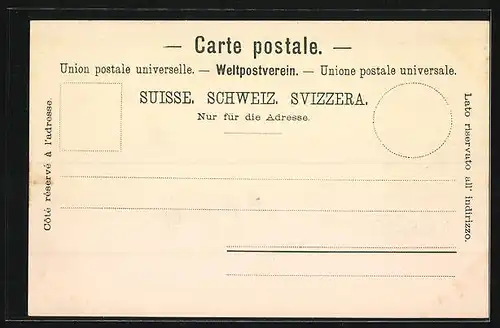 Mondschein-AK Zürich, Uferpartie mit Kirche und Brücken