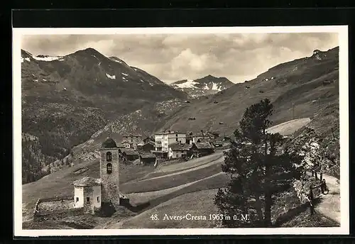 AK Avers-Cresta, Panorama mit Kapelle