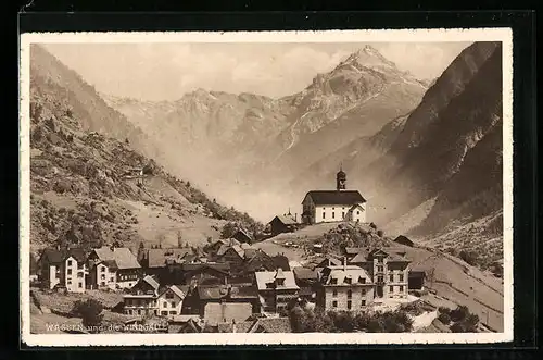 AK Wassen, Gotthardbahn, Ortspartie und die Windgälle