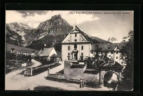 AK Engelberg, Kirche mit Hahnen, Spannörter und Kloster