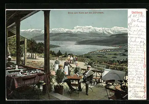 AK Uetliberg, Blick vom Hotel Kulm auf den Zürichsee
