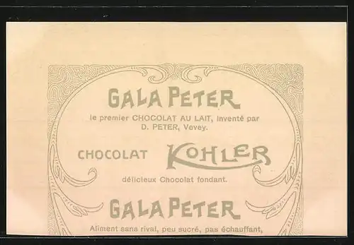 Künstler-AK Rougemont, Château de Rougemont, Reklame für Chocolat Kohler