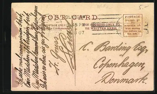 AK Glasgow, Argyle Street, Strassenbahn