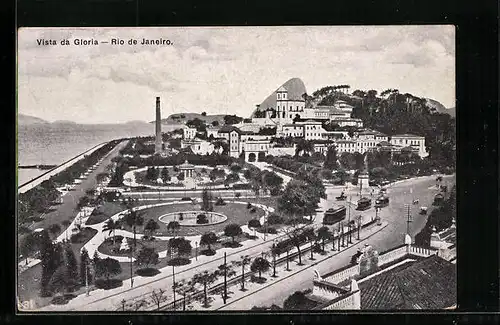 AK Rio de Janeiro, Vista da Gloria, Strassenbahn