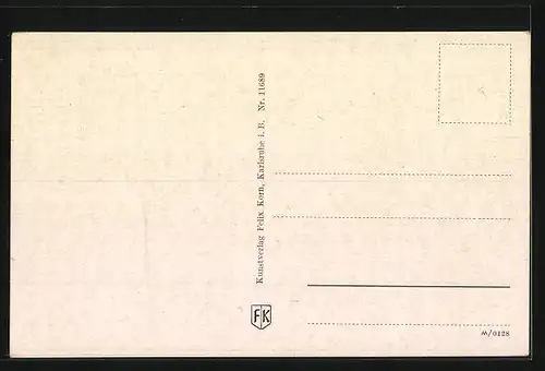 AK Karlsruhe, Kaiserstrasse mit Strassenbahn