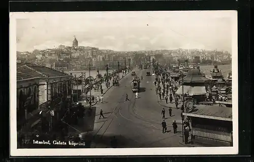AK Istanbul, Galata köprüsü, Strassenbahn